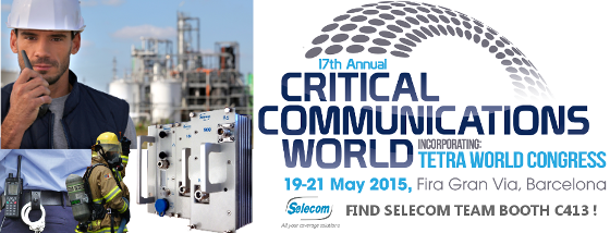 Bandeau SELECOM au Critical Communication World 2015 (CCW 2015 - Barcelone - Espagne)